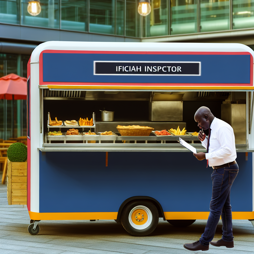 Food truck undergoing a health inspection
