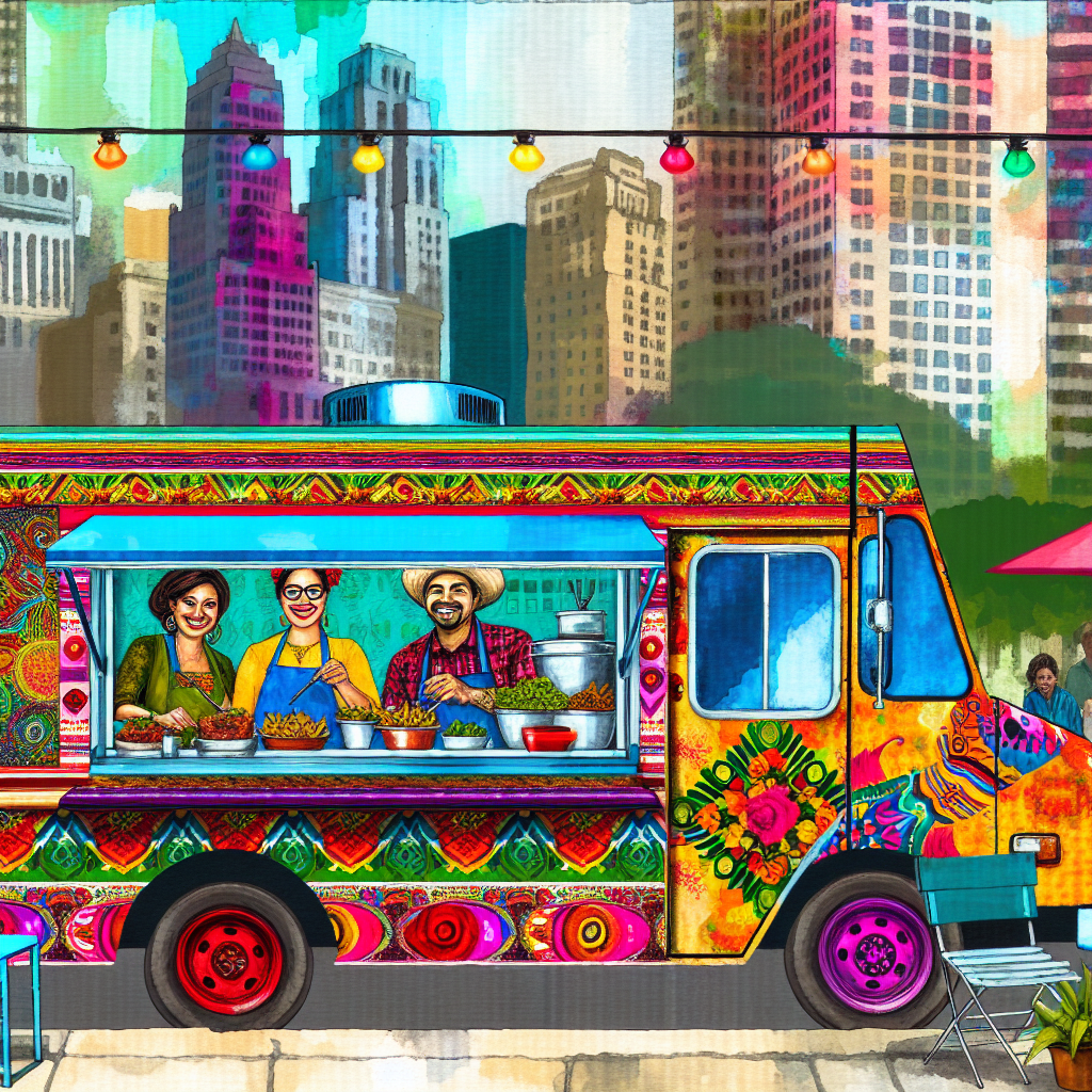 Latino food truck with unique designs and vibrant colors