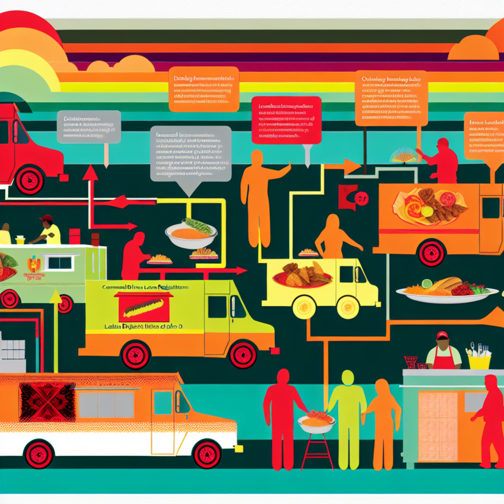 Infographic illustrating the impact of CDL regulations on Latino food truck operators