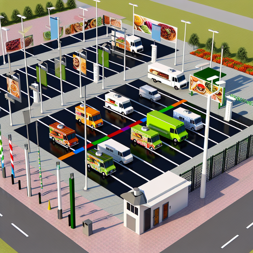 Modern Food Truck Parking Facility