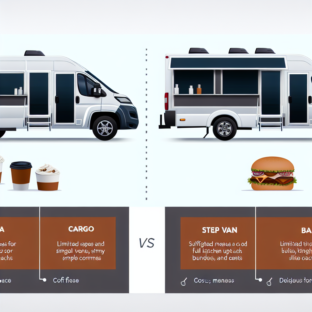 Comparison of cargo vans and step vans for food truck use