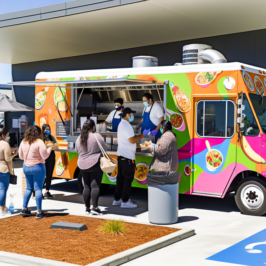 Food truck safely operating with compliance
