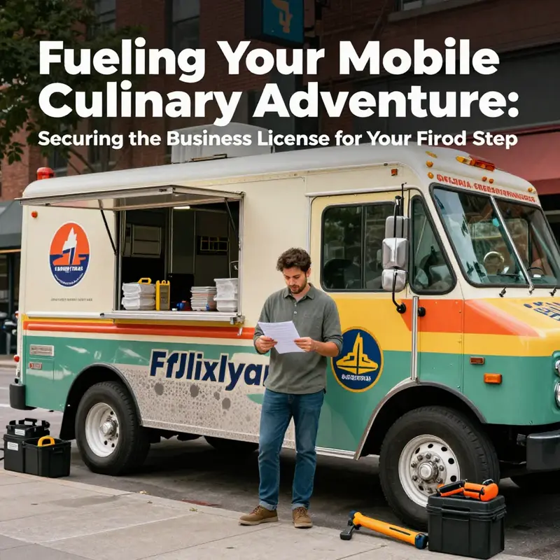 An entrepreneur prepares to tackle the essential steps to obtain a business license for their food truck.