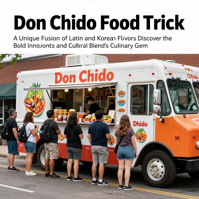 Don Chido Food Truck with customers lined up, immersed in the vibrant culinary experience.