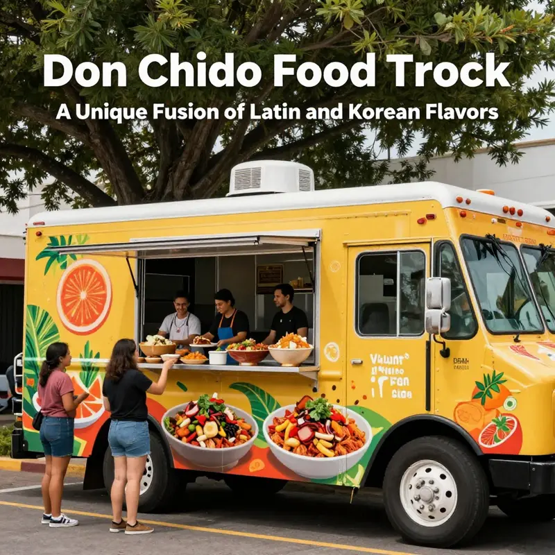 The food truck presents an array of beautifully plated fusion dishes that entice food lovers.