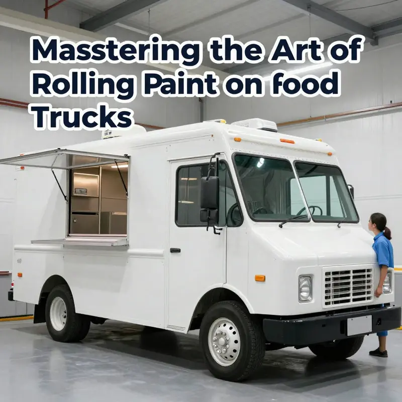 Blueprint highlighting the project scope for rolling paint on food trucks.