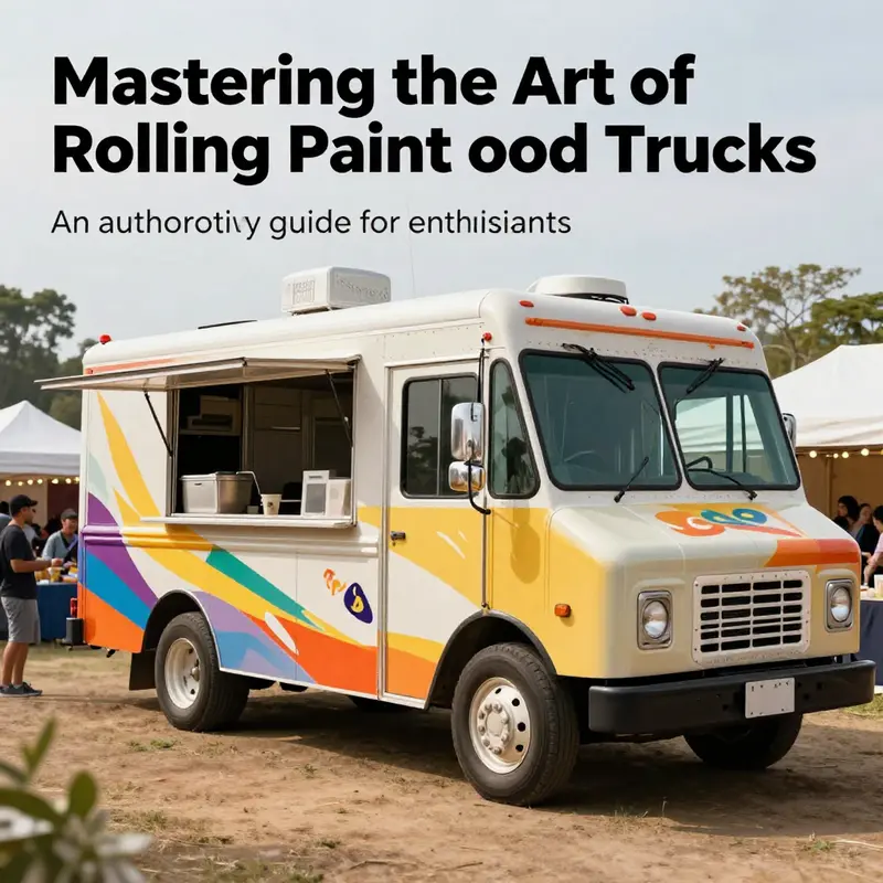 A colorful food truck showcasing its new paint job, attracting happy customers at a vibrant outdoor food festival.