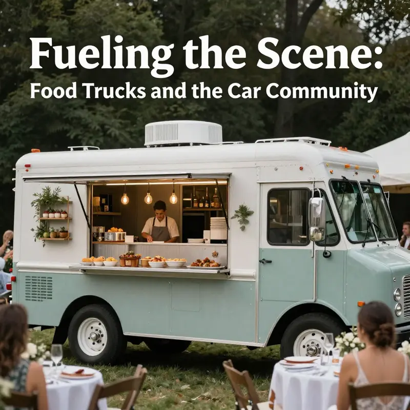 A food truck enhances a corporate event, serving delicious meals in a vibrant outdoor setting.
