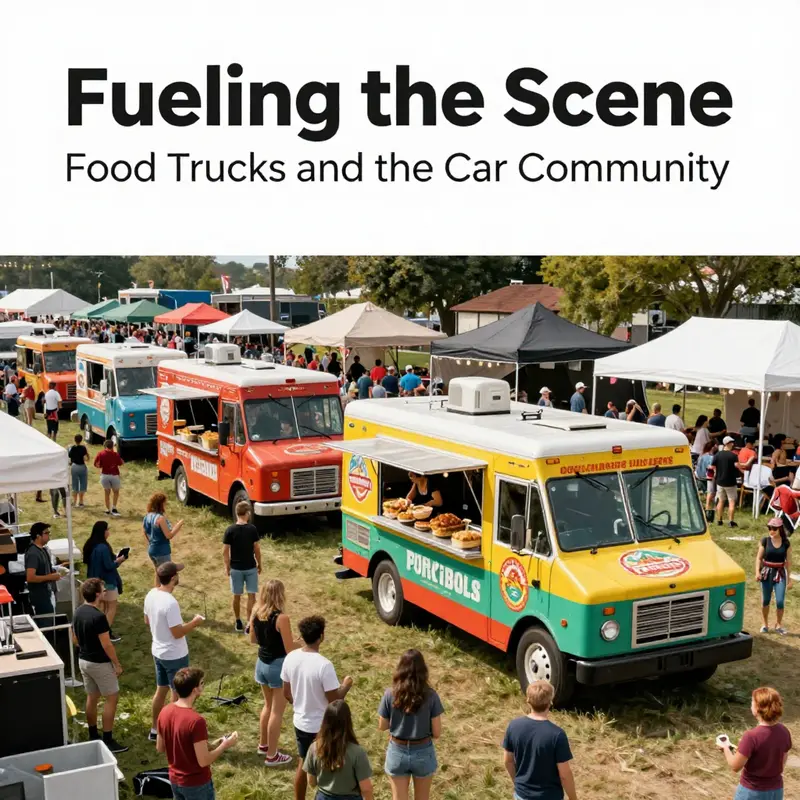 A food truck enhances a corporate event, serving delicious meals in a vibrant outdoor setting.