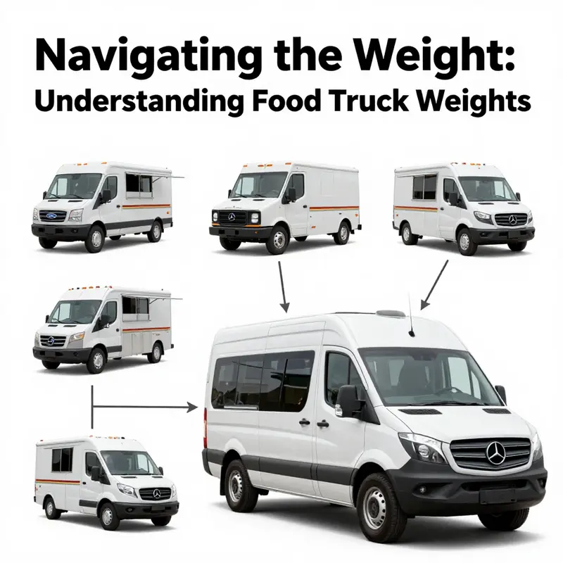 Weight range of typical food trucks depicted with various models.