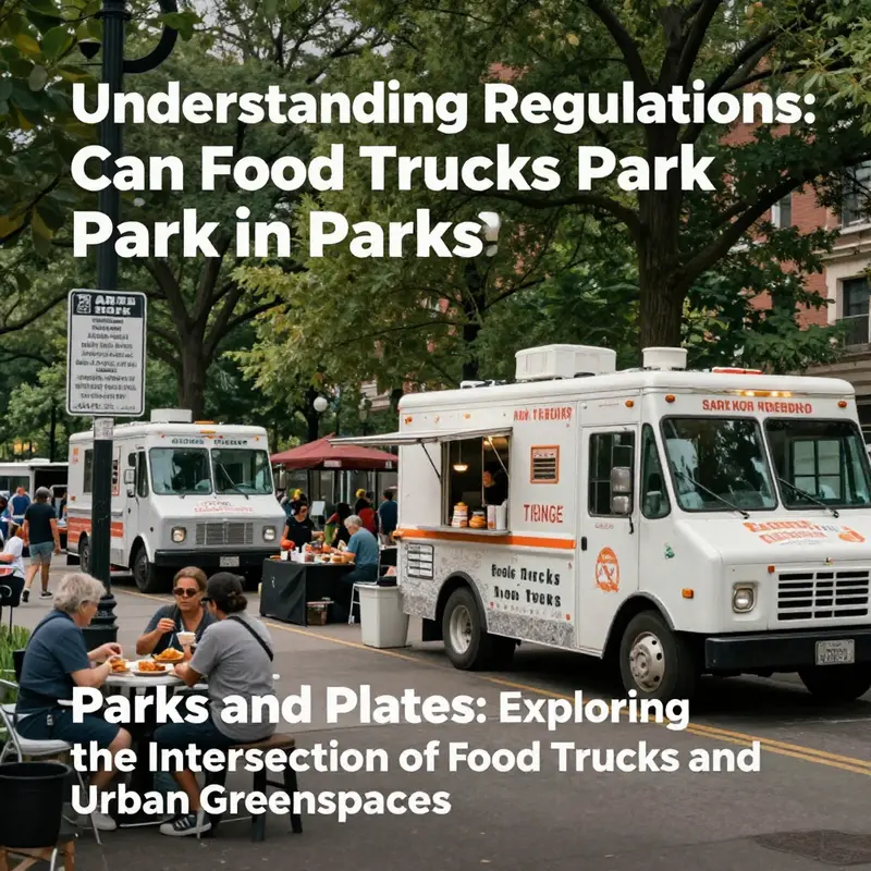 Food trucks operating in an urban park, illustrating the interplay of regulations and community engagement.