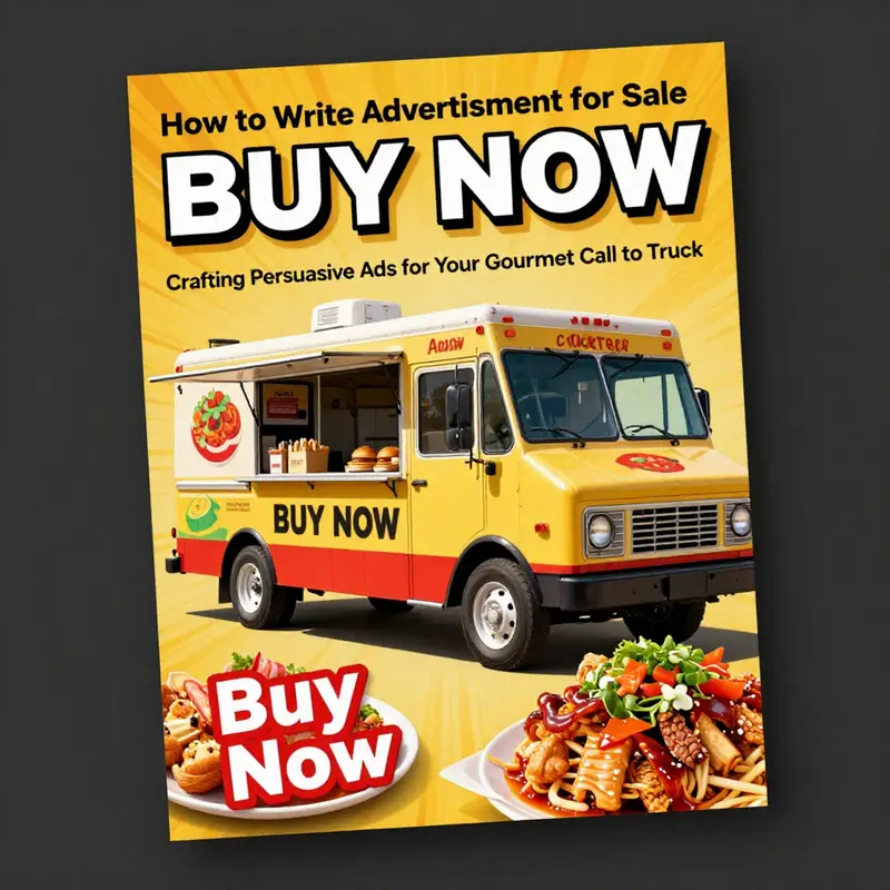 A gourmet food truck brimming with enticing dishes, setting the stage for effective advertisement.