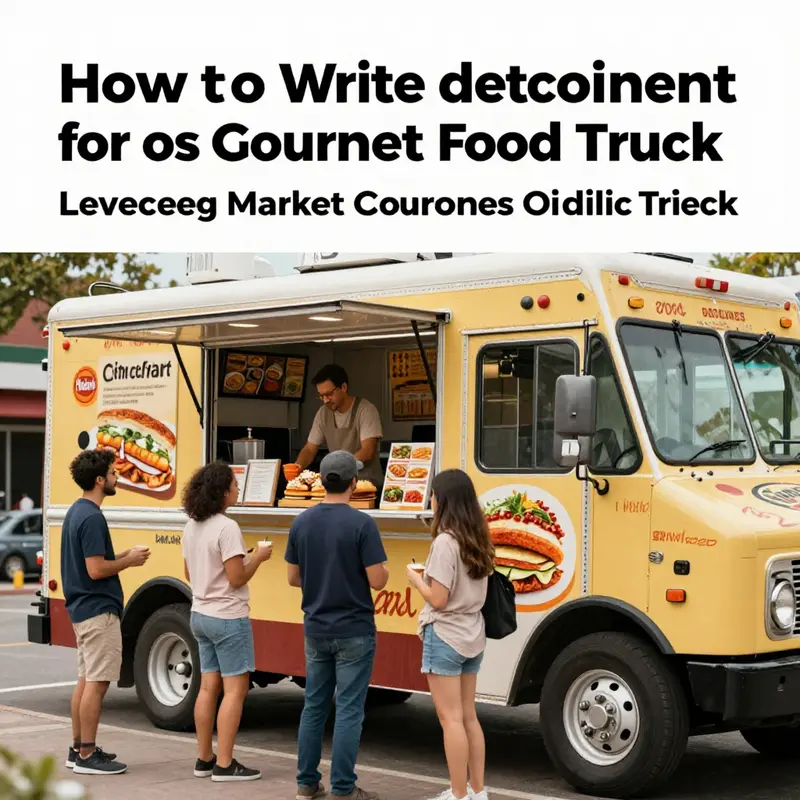 A gourmet food truck brimming with enticing dishes, setting the stage for effective advertisement.