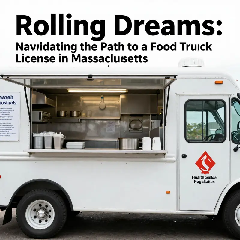 A visual representation of the essential steps in obtaining a food truck license in Massachusetts.