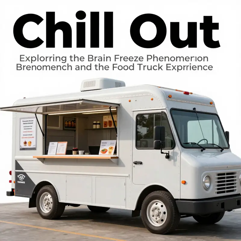 Food lovers enjoying icy treats from a vibrant food truck, illustrating the joyful experience that can lead to brain freeze.