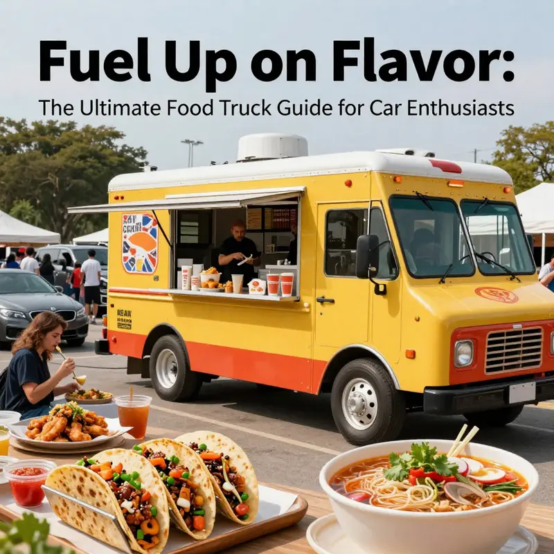 A food truck featuring mouthwatering breakfast options for early-rising car enthusiasts.