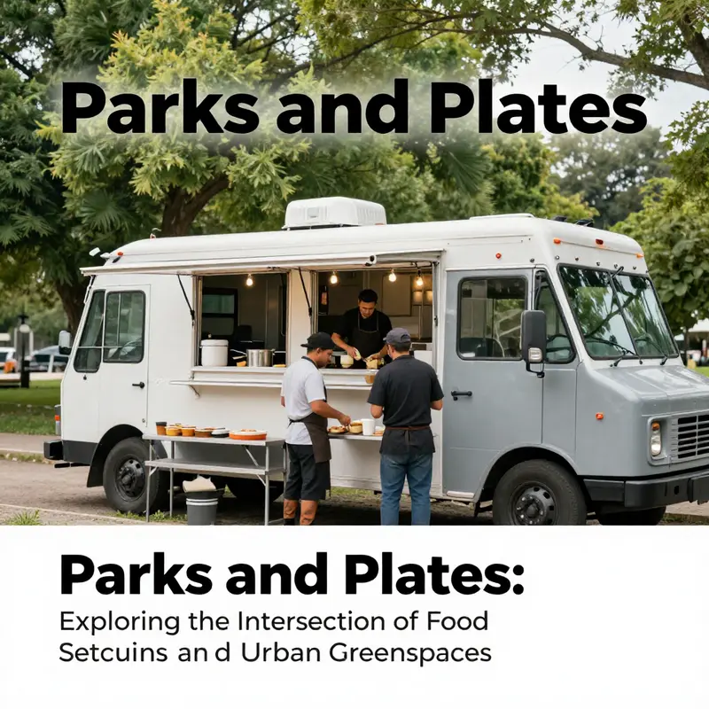 Food trucks operating in an urban park, illustrating the interplay of regulations and community engagement.