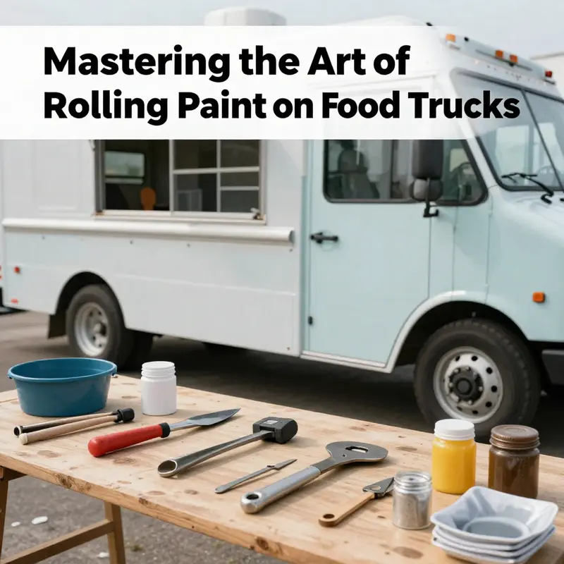 Blueprint highlighting the project scope for rolling paint on food trucks.