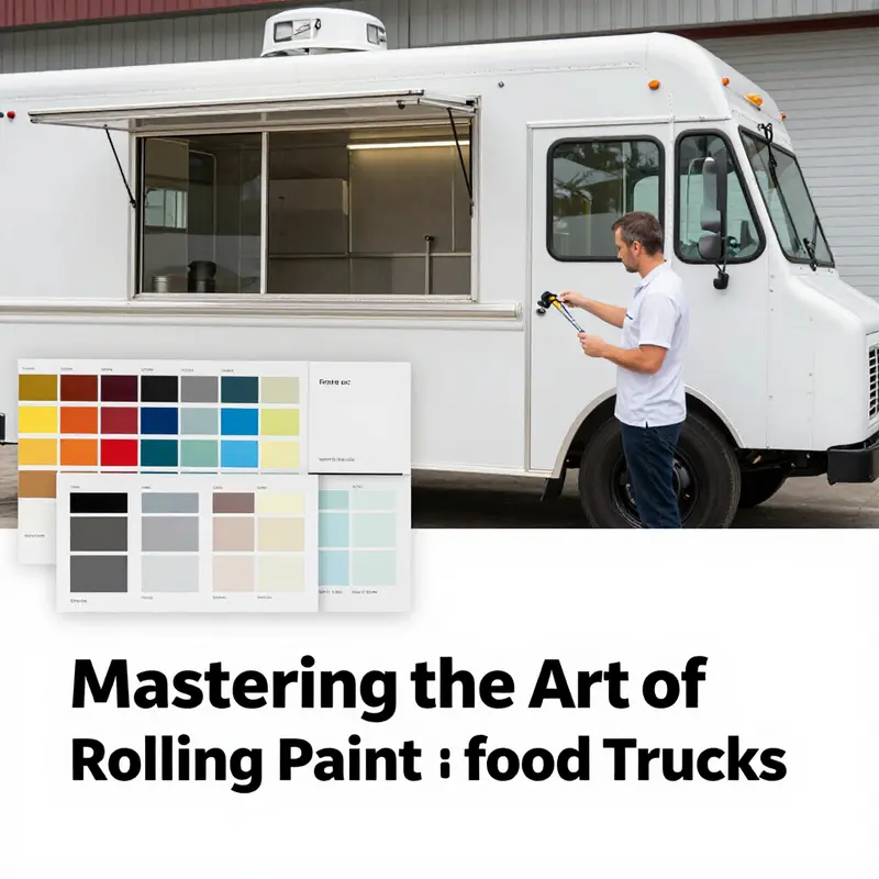 Blueprint highlighting the project scope for rolling paint on food trucks.