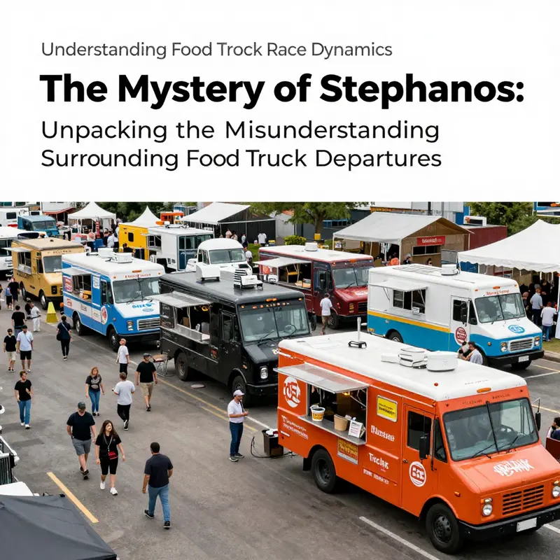 Imagery representing the confusion regarding Stephanos’ participaion in Food Truck Race.