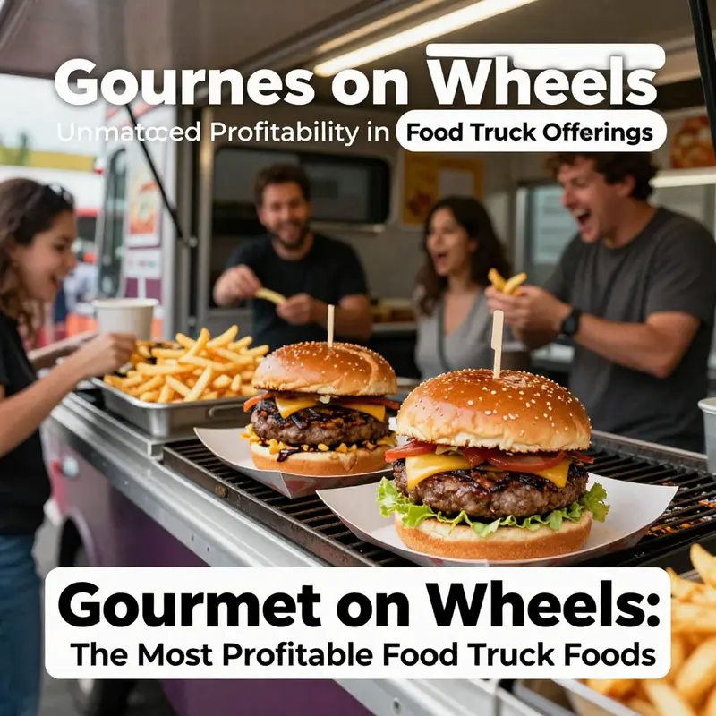 The quintessential food truck experience featuring gourmet burgers and crispy fries.