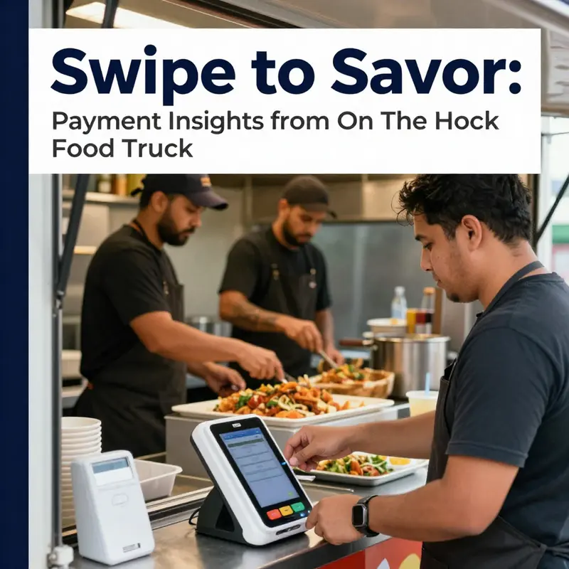 On The Hook Food Truck showcases its card payment system to enhance customer convenience.