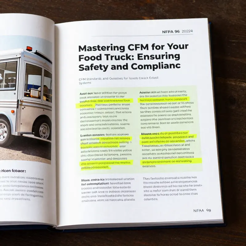 A snapshot of a food truck kitchen highlighting the importance of proper CFM for maintaining safety and air quality.