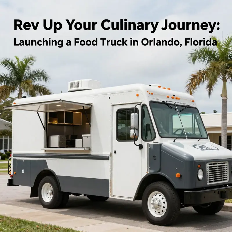 A lively scene of food trucks catering to the eclectic tastes of Orlando’s diverse population.