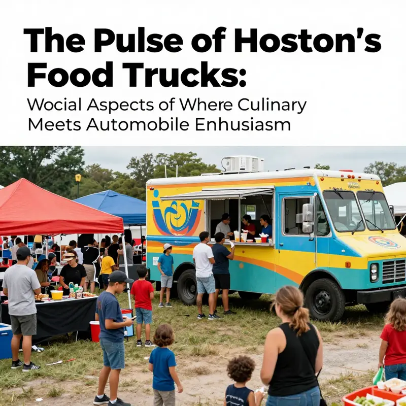 Vibrant gathering spots in Houston showcasing diverse food trucks and hungry patrons.
