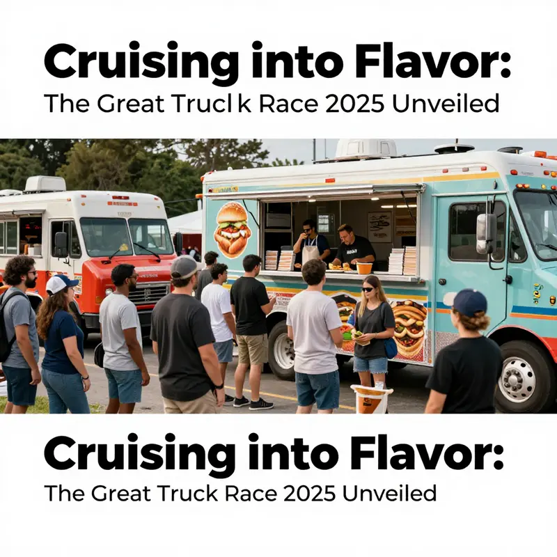 Celebration around a food truck ready for the competition, capturing the excitement of the show’s premiere.