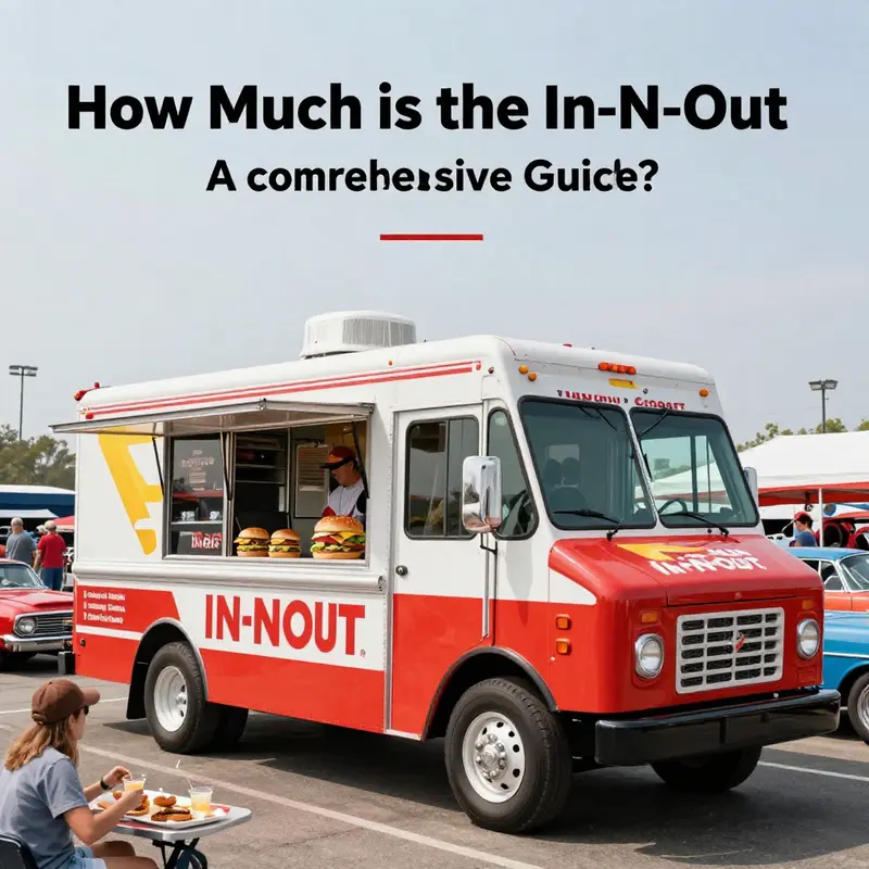 An engaging scene at a car show with the In-N-Out food truck providing catering to enthusiastic attendees.