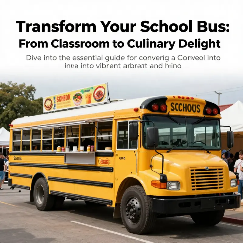 A colorful food truck converted from a school bus, showcasing its service and vibrant food offerings.