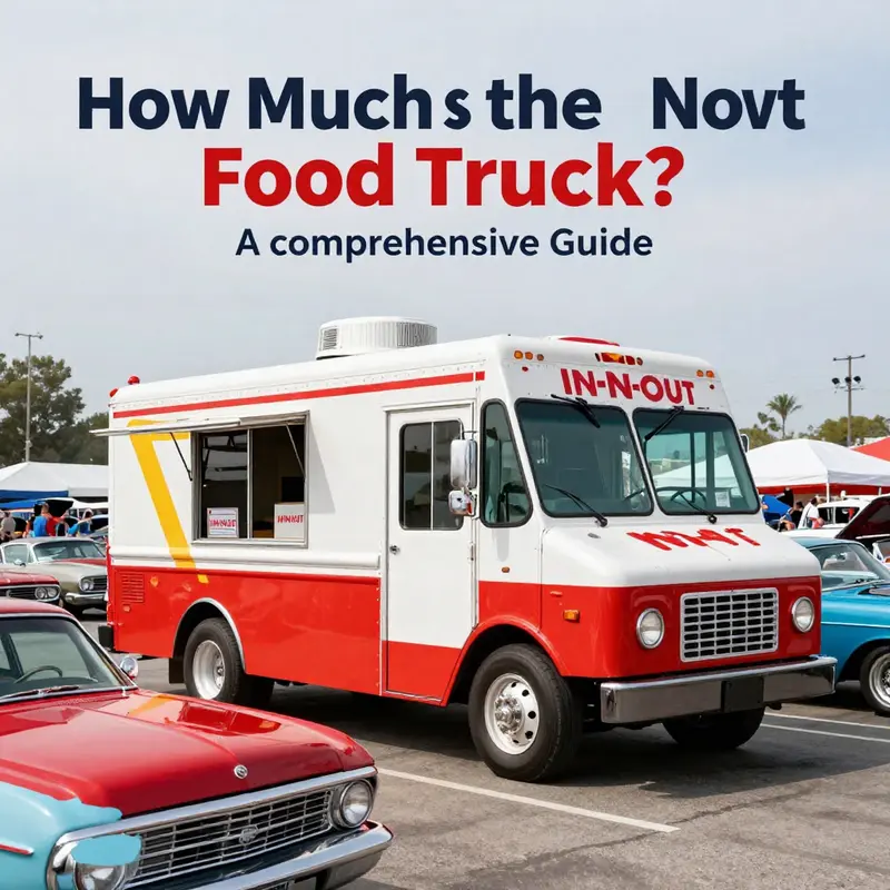 The In-N-Out food truck at a car show, surrounded by classic and modified vehicles.