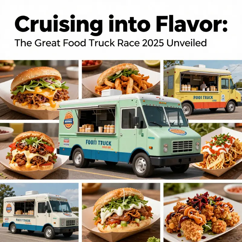 Celebration around a food truck ready for the competition, capturing the excitement of the show’s premiere.