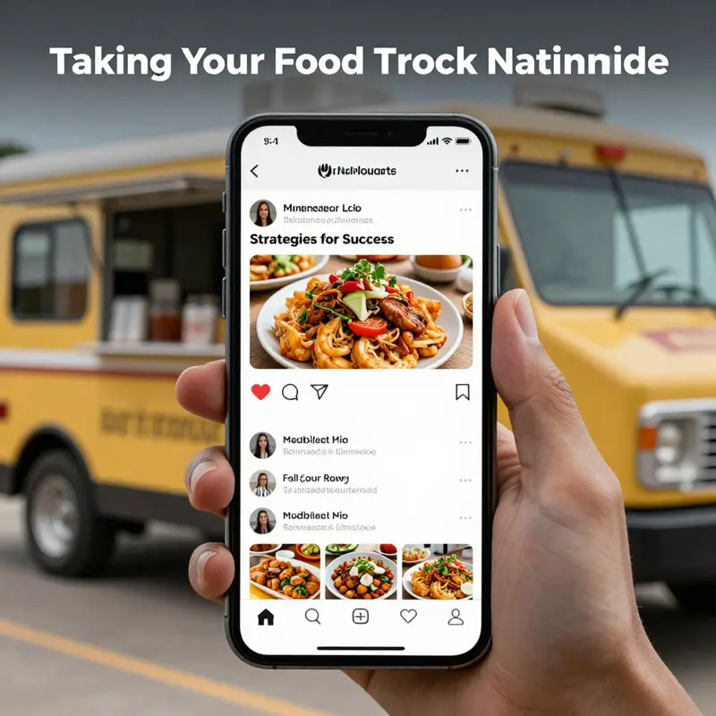 Food truck showcasing compliance with legal requirements during a busy festival.