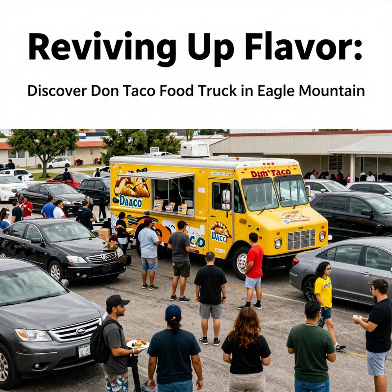 The exterior of Don Taco food truck showcasing its lively operation and customer engagement.