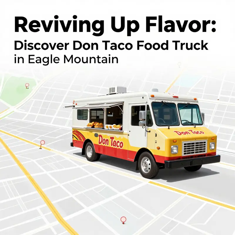 The exterior of Don Taco food truck showcasing its lively operation and customer engagement.