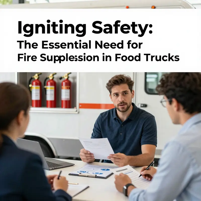 Visible fire suppression system installed in a food truck showcasing mandatory compliance with safety regulations.