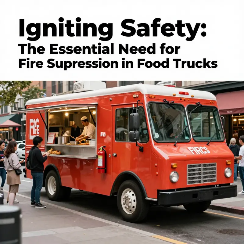 Visible fire suppression system installed in a food truck showcasing mandatory compliance with safety regulations.