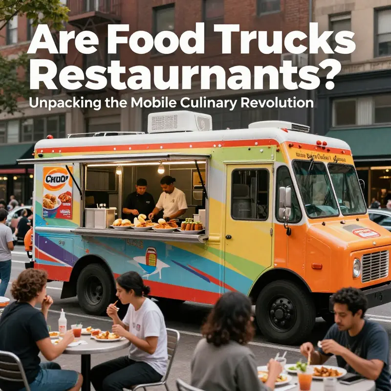 A lively food truck scene that embodies the essence of mobile dining as a legitimate restaurant alternative.