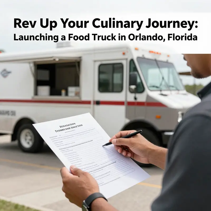 A lively scene of food trucks catering to the eclectic tastes of Orlando’s diverse population.