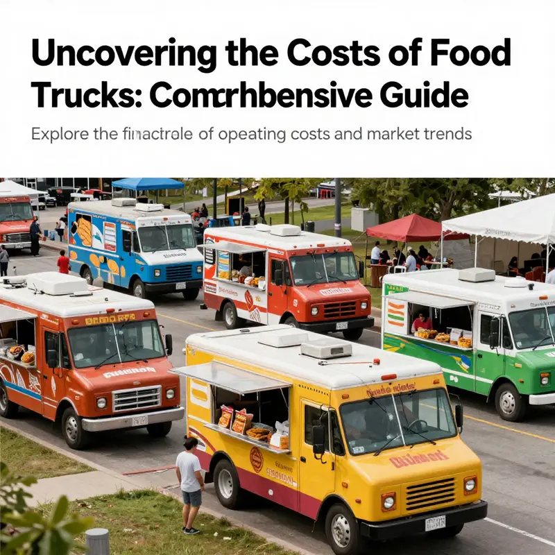 A busy food truck park with various trucks and customers enjoying their meals.