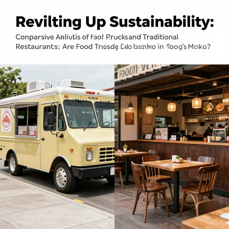 Food trucks in a vibrant urban park, demonstrating their potential for reduced environmental impact.
