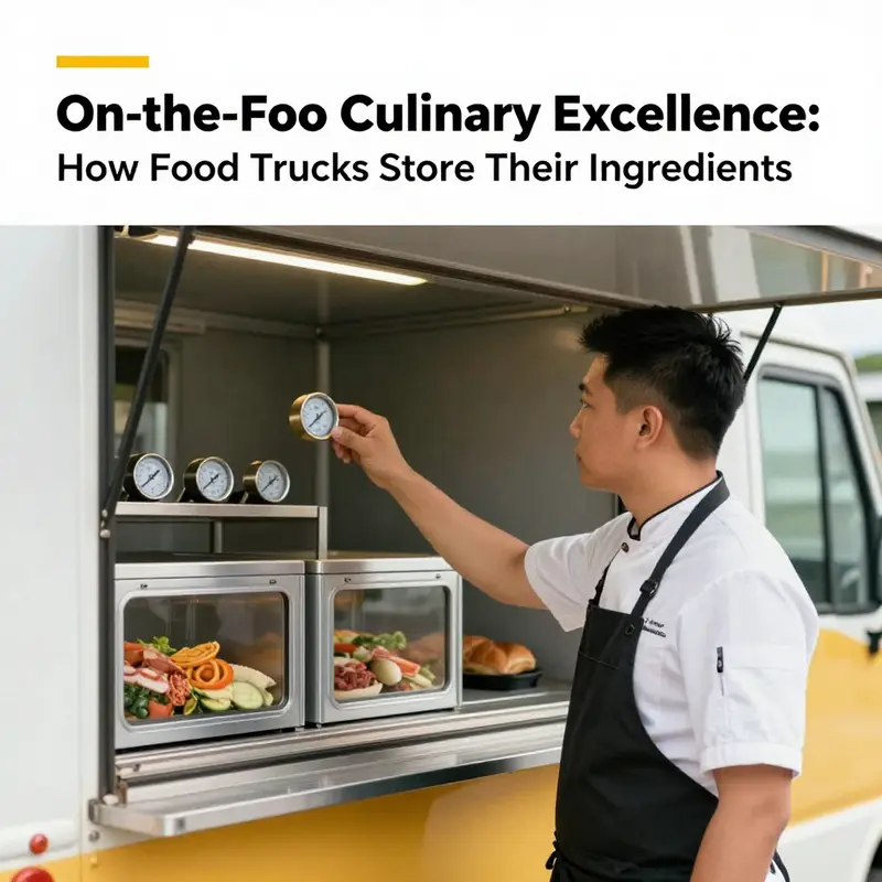 Interior view of a food truck highlighting advanced temperature-controlled storage solutions.