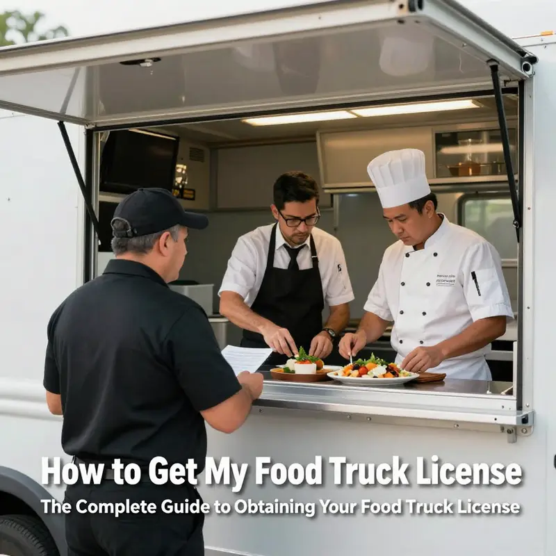 A food truck operates successfully on a bustling city street, symbolizing the requirements for obtaining a business license.