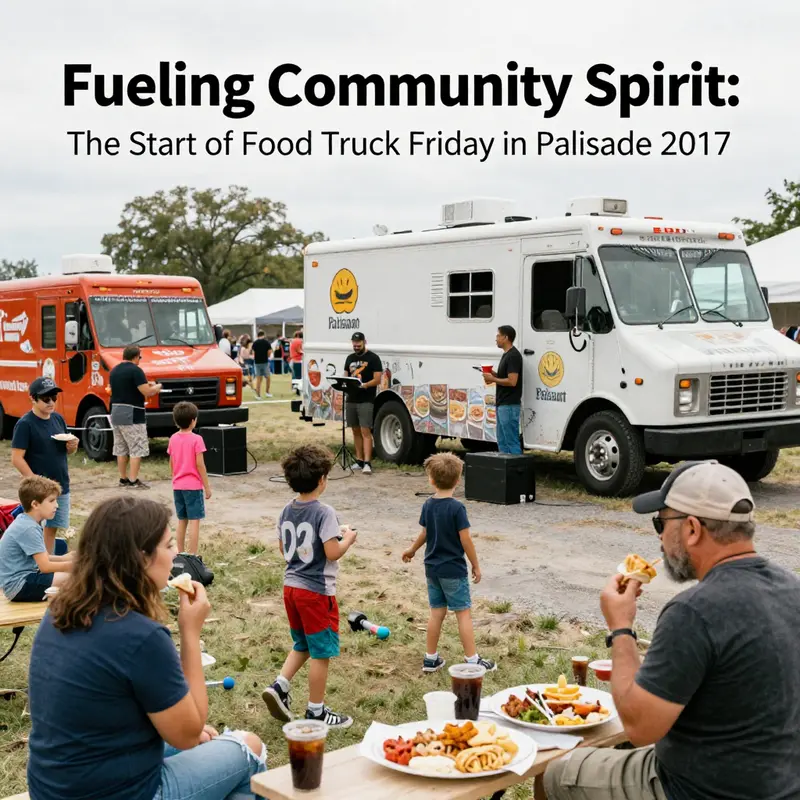 The bustling atmosphere of Food Truck Friday marking its 2017 kickoff, bringing together food lovers and car enthusiasts.