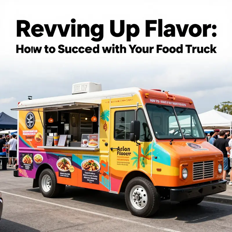 A food truck with a unique automotive theme attracting customers at a car show.