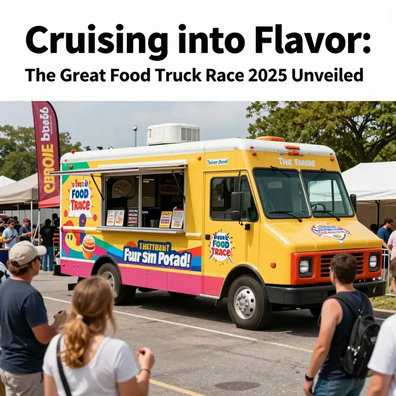Celebration around a food truck ready for the competition, capturing the excitement of the show’s premiere.