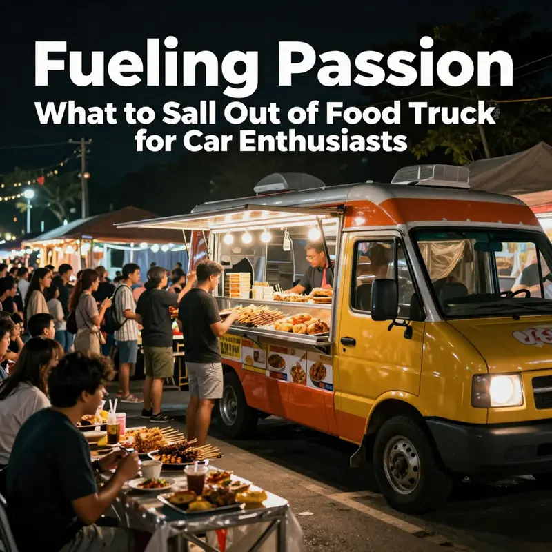 Handcrafted beverages served at a vibrant food truck, attracting car enthusiasts.