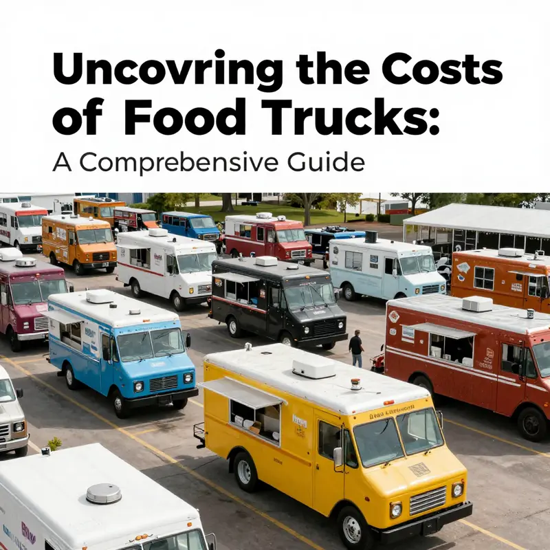 Overview of various food trucks available for purchase, emphasizing the diversity in price and design.